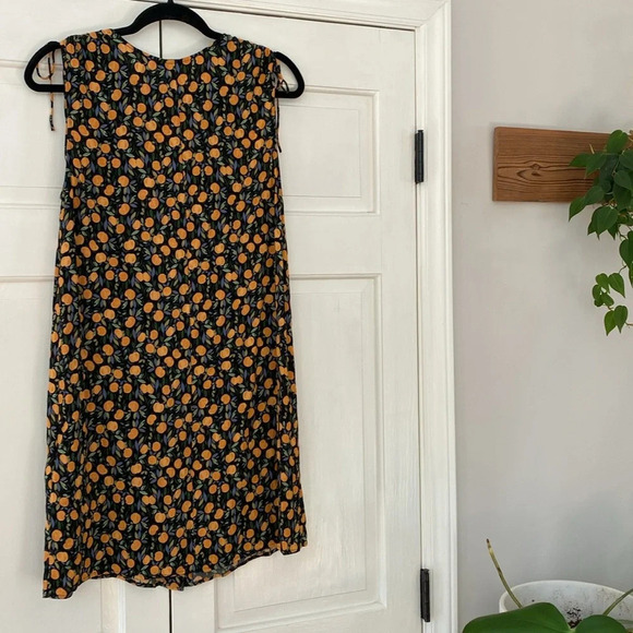 & Other Stories Tie Shoulder Mini Dress Oranges Print‎ Floral Tropical Size 6 - Picture 15 of 16